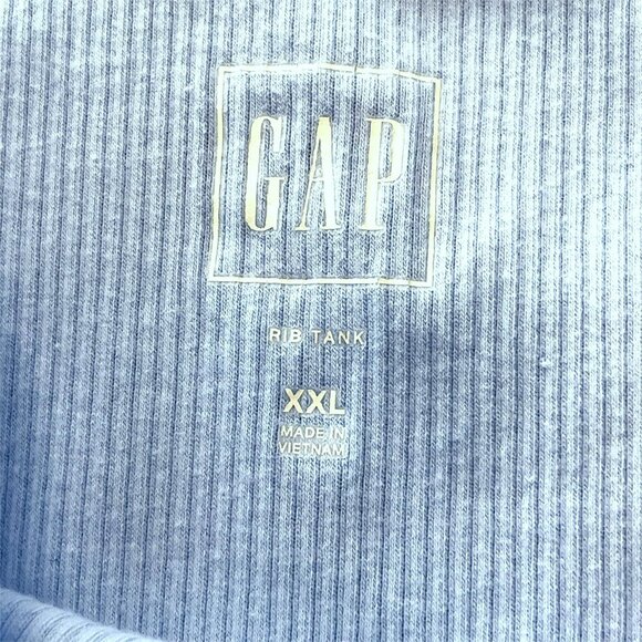 Lot of 2 Gap Rib Tank Tops XXL Stretch Bicoastal Blue Classic China Blue - Picture 3 of 11